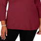 Karen Scott Women's V-Neck Sweater Red Size Small