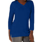 Karen Scott Women's Petite V-Neck Sweater Blue Size Medium