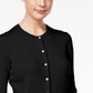 Karen Scott Women's Bead-Button Cardigan Black Size Small