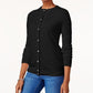 Karen Scott Women's Petite Luxsoft Button Cardigan Black Size Petite