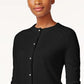 Karen Scott Women's Petite Luxsoft Button Cardigan Black Size Petite