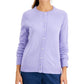Karen Scott Women's Luxsoft Button Cardigan Blue Size Petite Medium
