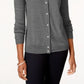 Karen Scott Women's Petite Luxsoft Button Cardigan Charcoal Size Petite