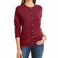 Karen Scott Women's Luxsoft Button Cardigan Red Size Medium