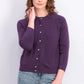 Karen Scott Women's Luxsoft Button Cardigan Med Purple Size Petite Medium