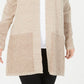 Karen Scott Women's Open-Front Contrast-Trim Cardigan Beige Size Large