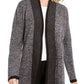 Karen Scott Women's Contrast Trim Open Front Cardigan Black Size X-Large