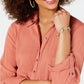 Style & Co Women's Babydoll Tunic Shirt Orange Size Petite Small
