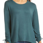 Style & Co Women's Drawstring Tie-Cuff Top Med Green Size Large