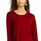 Style & Co Women's Petite Drawstring Tie-Cuff Top Red Size PP