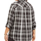 Style & Co Women's Plus Size Plaid Button-Up Shirt Black Size XX-Large
