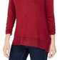 Style & Co Women's V-Neck Chiffon-Hem Top Purple Size Large
