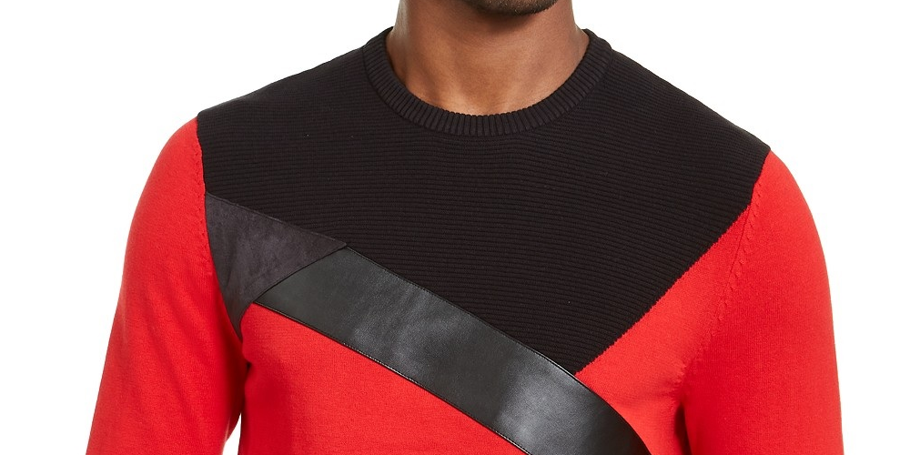 INC International Concepts Men's Colorblocked Sweater Medium Red Size Extra Large
