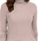 Charter Club Women's Heathered Ribbed Turtleneck Top Pink Size X-Large