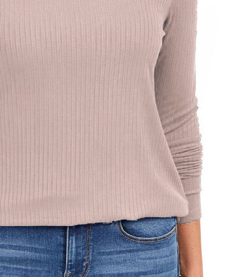 Charter Club Women's Heathered Ribbed Turtleneck Top Pink Size X-Large