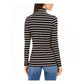Charter Club Women's Striped Turtleneck Top Black Size Large
