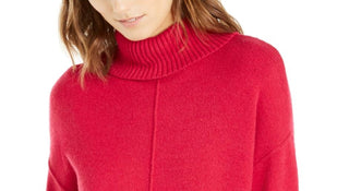 Alfani Women's Dropped-Shoulder Turtleneck Claret Rose Size Large