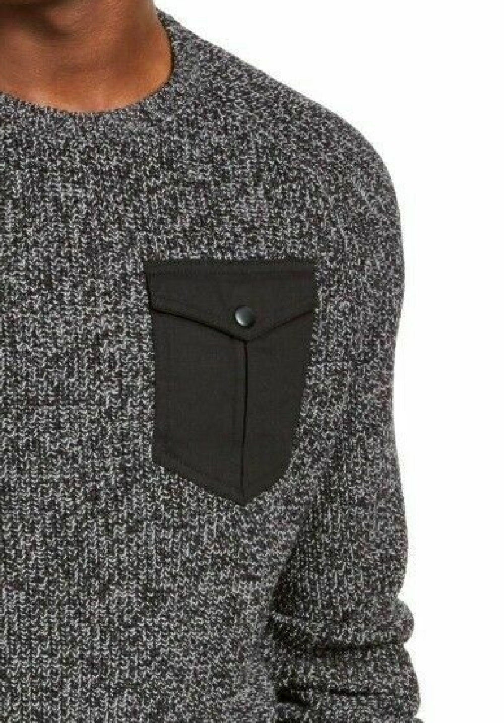 American Rag Men's Crewneck Pocket Sweater Gray Size Large