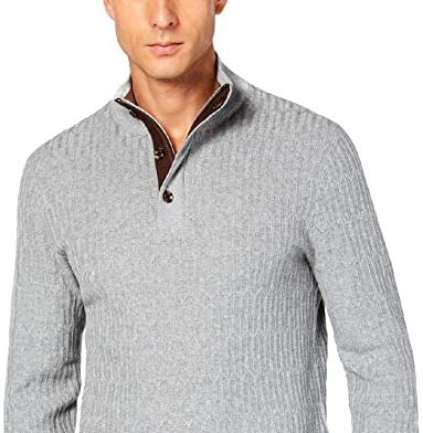 Tasso Elba Men's Check Sweater Grey Size Small