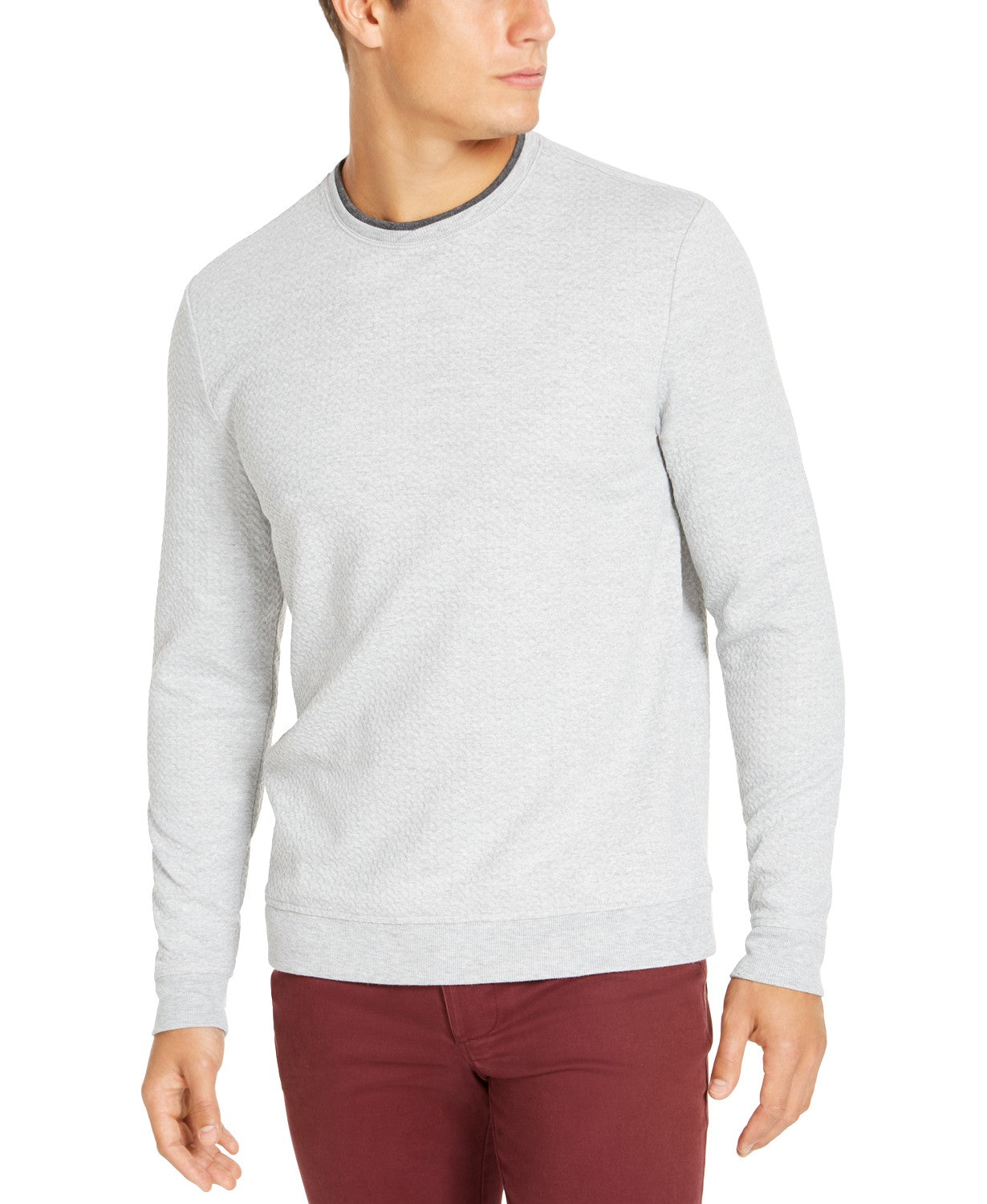Tasso Elba Men's Crossover Sweater Gray Size Small