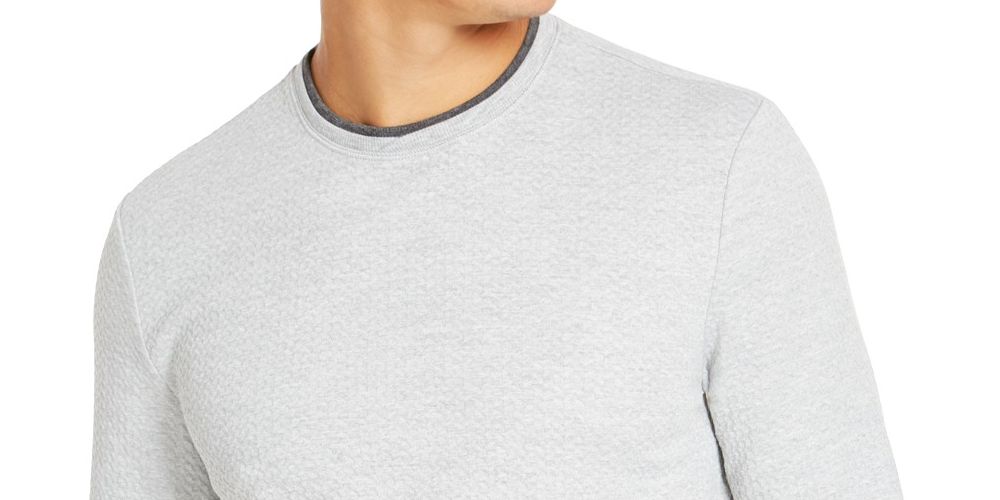 Tasso Elba Men's Crossover Sweater Gray Size Large