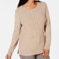 Karen Scott Women's Cable-Knit Panel Sweater Brown Size Large