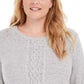 Karen Scott Women's Cable-Knit Panel Sweater Gray Size Small