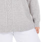 Karen Scott Women's Cable-Knit Panel Sweater Gray Size Small