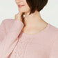 Karen Scott Wome's Cable-Knit Panel Sweater  Purple Size Large