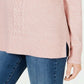 Karen Scott Wome's Cable-Knit Panel Sweater  Purple Size Large