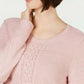 Karen Scott Women's Cable-Knit Panel Sweater Ks Tea Rose Mrl Size Extra Large
