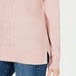 Karen Scott Women's Cable-Knit Panel Sweater Ks Tea Rose Mrl Size Extra Large