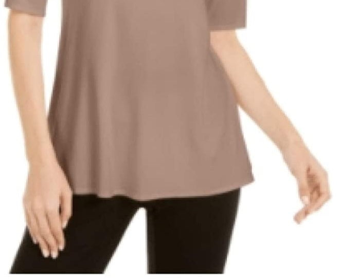 Alfani Women's V-Neck Swing Tunic Pottery Clay Size Small