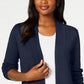 Karen Scott Women's Open-Front Cardigan Navy Size Extra Small