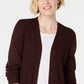 Karen Scott Women's Open-Front Cardigan Blue Size Small