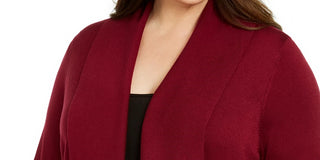 Karen Scott Women's Open Front Cardigan Sweater Medium Red Size 3X