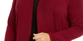 Karen Scott Women's Open Front Cardigan Sweater Medium Red Size 3X