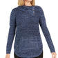 Style & Co Women's Envelope Neck Kangaroo Pocket Knit Sweater Blue Size Extra Small