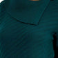 Style & Co Women's Envelope Neck Sweater Green Size -Petite Small