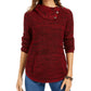 Style & Co Women's Petite Envelope-Neck Sweater Red Size Small