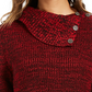 Style & Co Women's Petite Envelope-Neck Sweater Red Size Small
