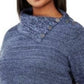Style & Co Women's Plus Size Button-Trim Sweater Blue Size XX-Large