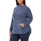 Style & Co Women's Button Trim Sweater Blue Size 1X