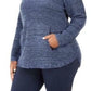 Style & Co Women's Button Trim Sweater Blue Size 1X