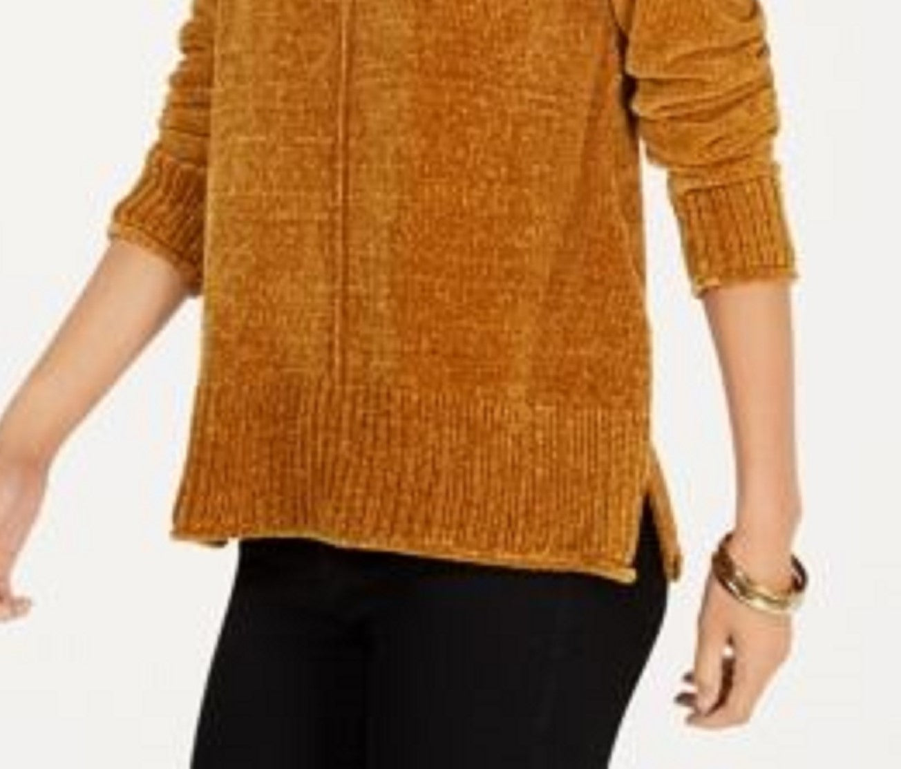 Style & Co Women's Petite Chenille Sweater Yellow Size Petite