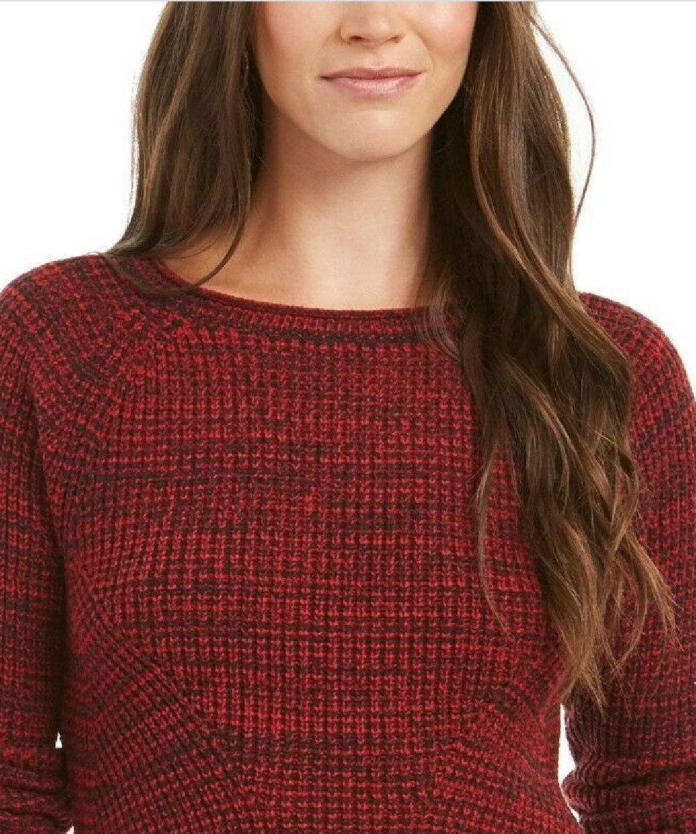 Style & Co Women's Crewneck Marled Sweater Red Size Medium
