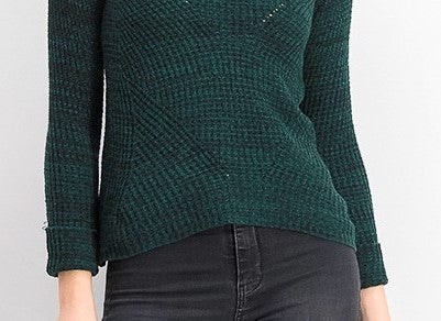 Style & Co Women's Petite Marled-Knit Sweater Green Size Petite