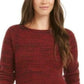 Style & Co Women's Petite Marled-Knit Sweater Red Size Petite