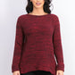 Style & Co Women's Petite Marled-Knit Sweater Red Size Petite Small