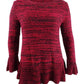 Style & Co Women's Marled Knit Sweater Red Size Petite